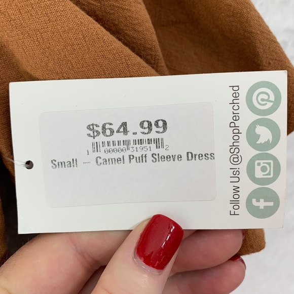 Lena Puff Sleeve Zip Front Utility Mini Dress in Camel Sz S - Picture 7 of 11